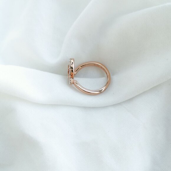 Michael Kors Monogram Logo and Crystal Rose Gold open ring size 8 - Picture 3 of 3